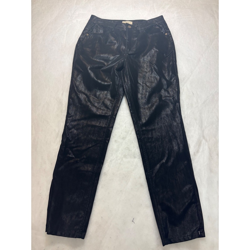GB Black Faux Leather Skinny Pants High Rise Size 11 GB4576CDN2 NEW